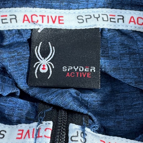 Spyder Active Mens Dark Royal Blue Quarter Zip Long Sleeve Shirt Sz M - Picture 5 of 7